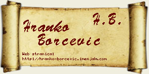 Hranko Borčević vizit kartica
